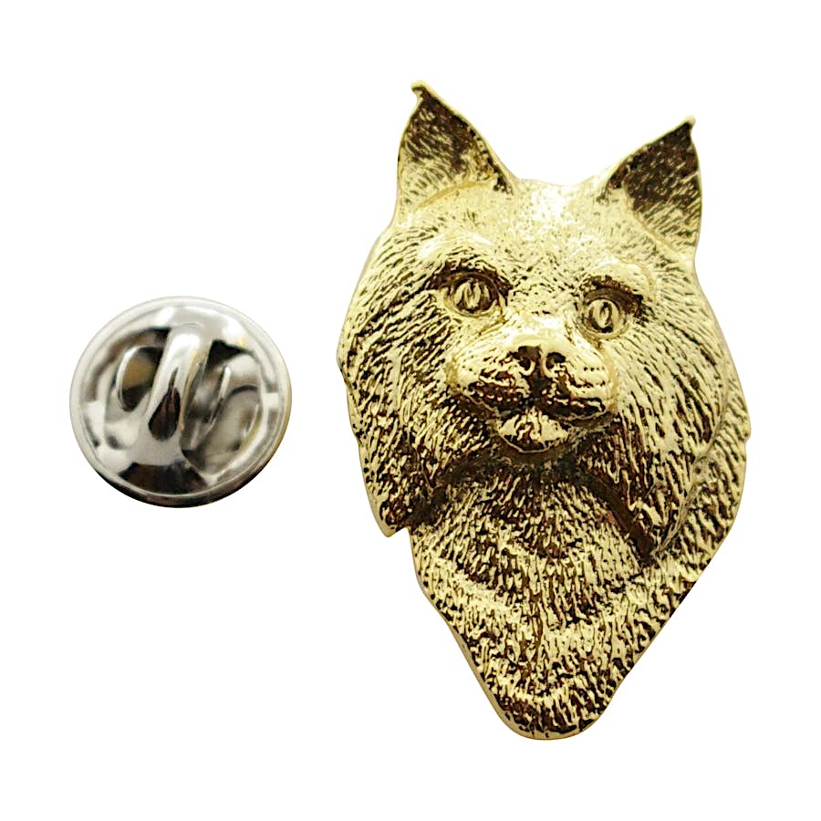 Bobcat Head Pin ~ 24K Gold ~ Lapel Pin ~ Sarah's Treats & Treasures