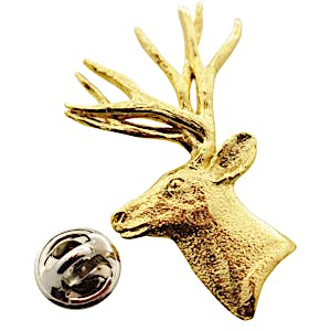 Mule Deer Head ~ 24K Gold ~ Lapel Pin ~ 24K Gold Lapel Pin ~ Sarah's Treats & Treasures
