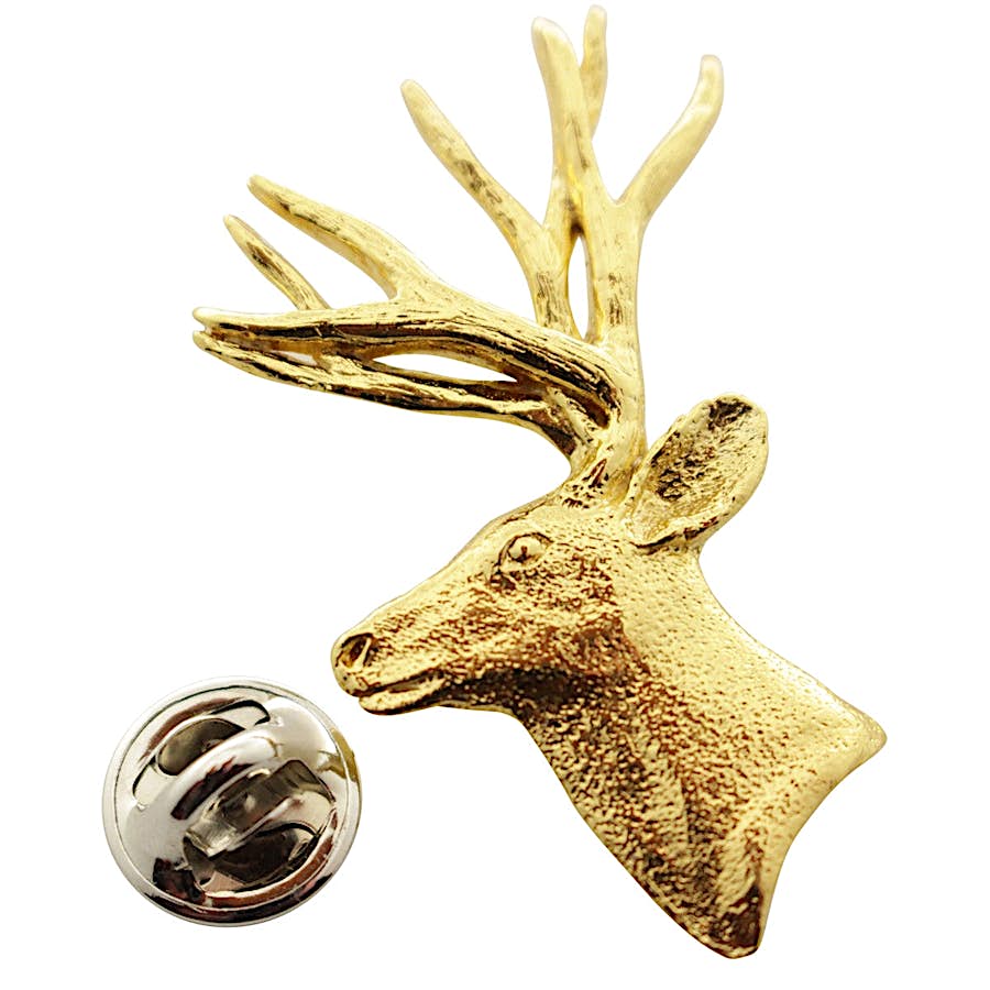 Mule Deer Head ~ 24K Gold ~ Lapel Pin ~ 24K Gold Lapel Pin ~ Sarah's Treats & Treasures