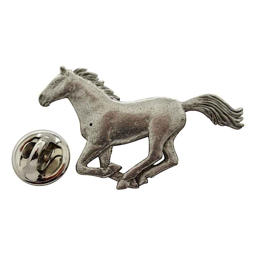 Horse Galloping Pin ~ Antiqued Pewter ~ Lapel Pin ~ Sarah's Treats & Treasures