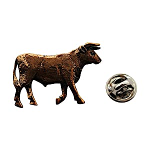 Bull Pin ~ Antiqued Copper ~ Lapel Pin ~ Sarah's Treats & Treasures