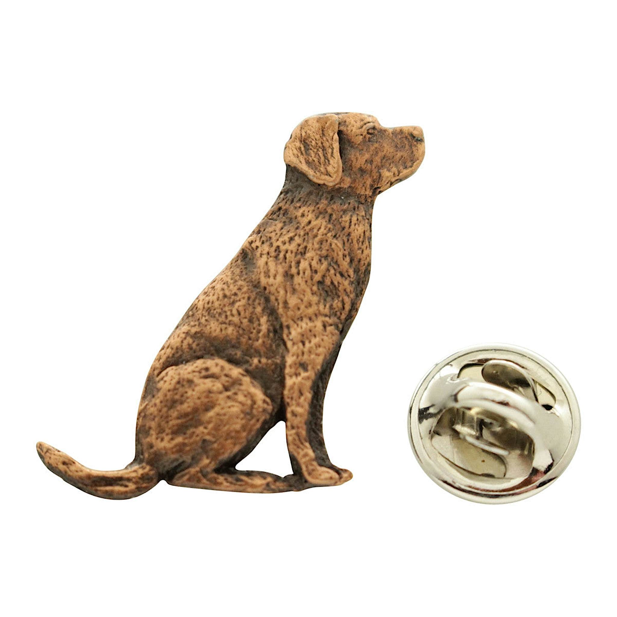 Lab or Labrador Sitting Pin ~ Antiqued Copper ~ Lapel Pin ~ Sarah's Treats & Treasures