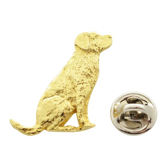 Lab or Labrador Sitting Pin ~ 24K Gold ~ Lapel Pin ~ 24K Gold Lapel Pin ~ Sarah's Treats & Treasures