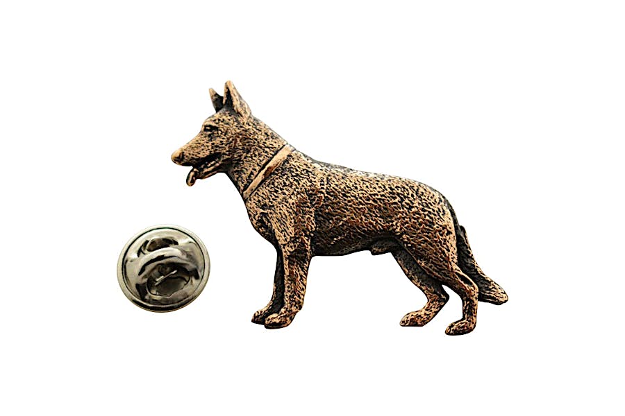 German Shepherd Pin ~ Antiqued Copper ~ Lapel Pin ~ Sarah's Treats & Treasures