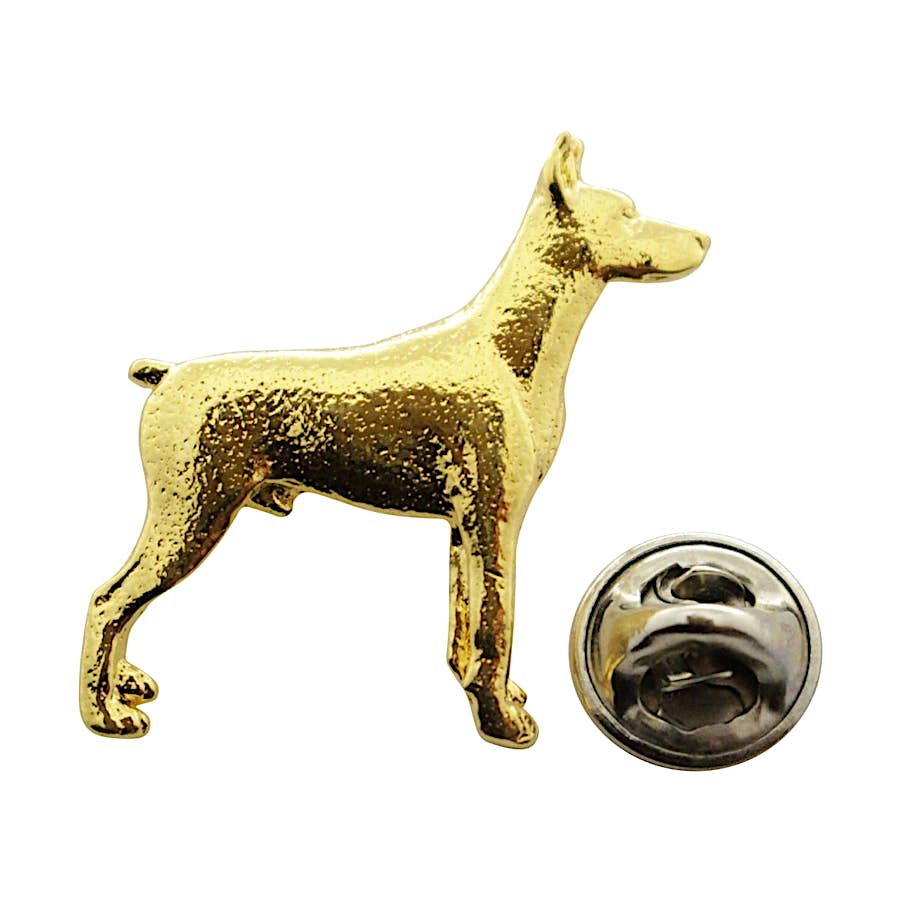 Doberman Pincer Pin ~ 24K Gold ~ Lapel Pin ~ Sarah's Treats & Treasures