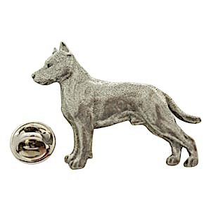 American Staffordshire Terrier Pin ~ Antiqued Pewter ~ Lapel Pin ~ Sarah's Treats & Treasures