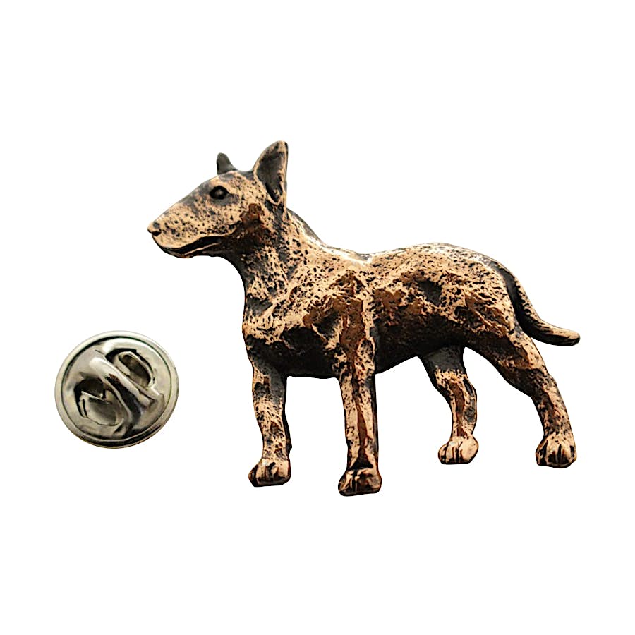 Bull Terrier Pin ~ Antiqued Copper ~ Lapel Pin ~ Sarah's Treats & Treasures