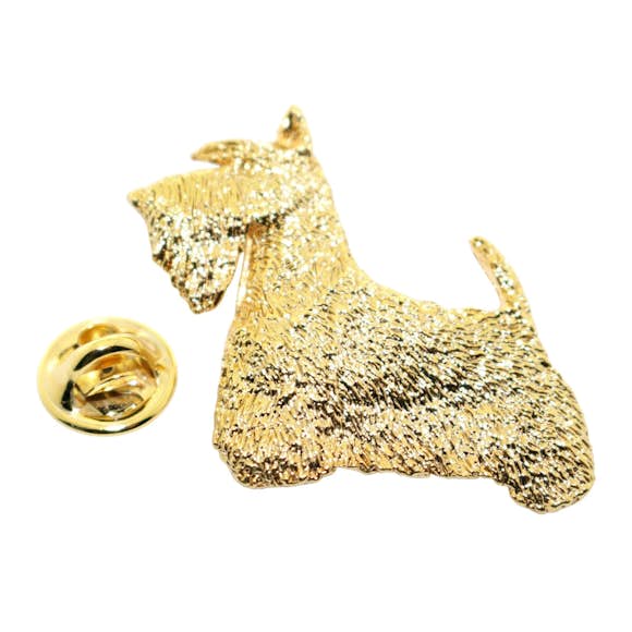 Scotty or Scottish Terrier Pin ~ 24K Gold ~ Lapel Pin ~ 24K Gold Lapel Pin ~ Sarah's Treats & Treasures