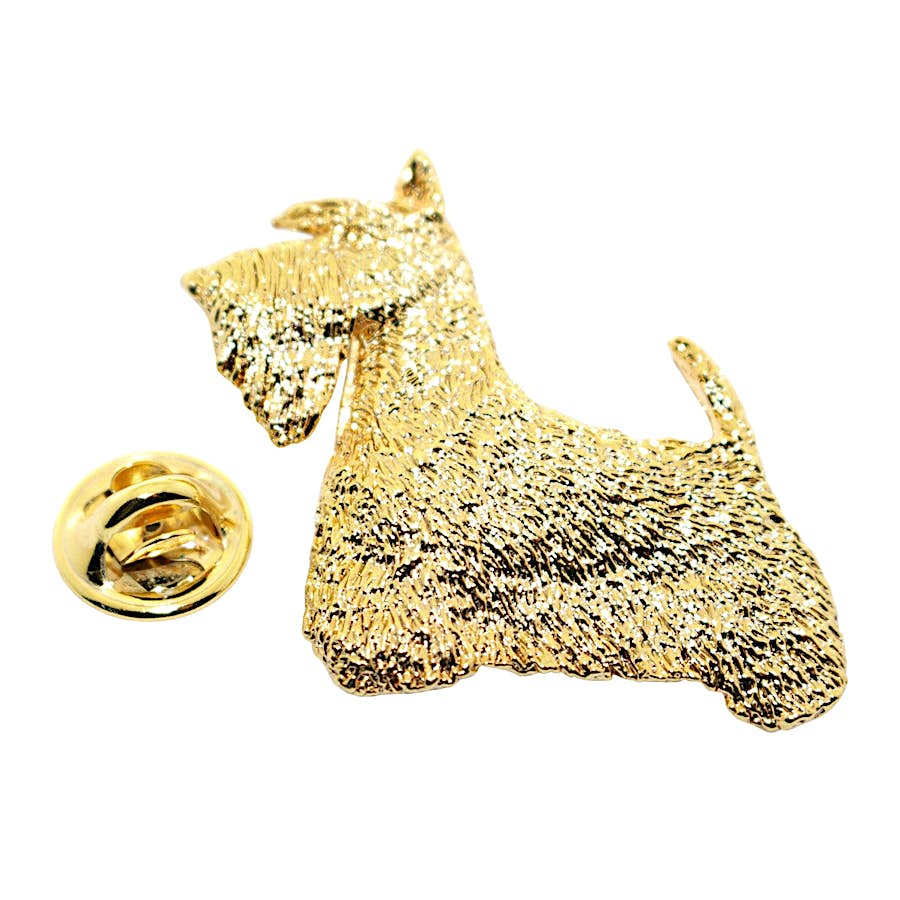 Scotty or Scottish Terrier Pin ~ 24K Gold ~ Lapel Pin ~ 24K Gold Lapel Pin ~ Sarah's Treats & Treasures