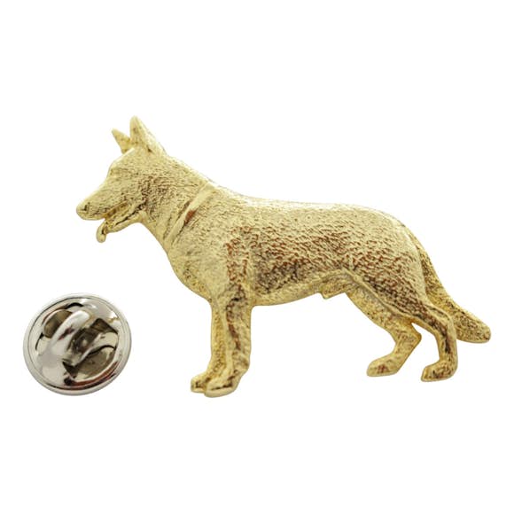 German Shepherd Pin ~ 24K Gold ~ Lapel Pin ~ 24K Gold Lapel Pin ~ Sarah's Treats & Treasures