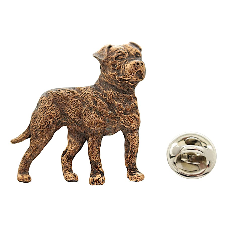 American Bulldog Pin ~ Antiqued Copper ~ Lapel Pin ~ Sarah's Treats & Treasures
