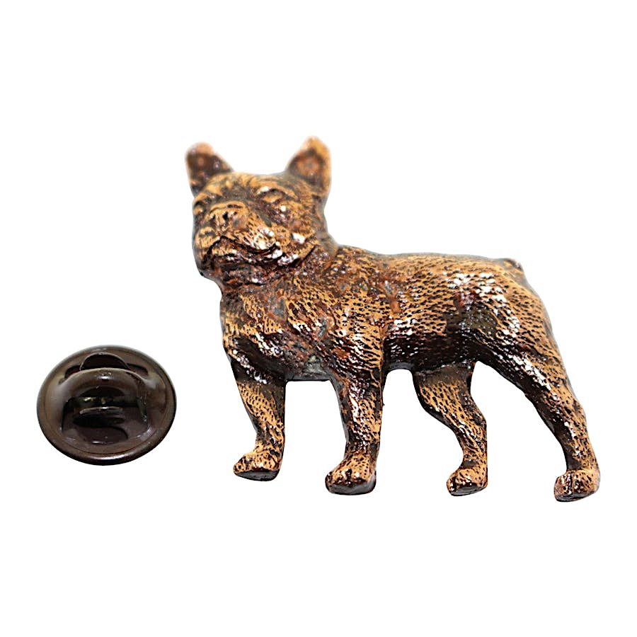 French Bulldog Pin ~ Antiqued Copper ~ Lapel Pin ~ Sarah's Treats & Treasures