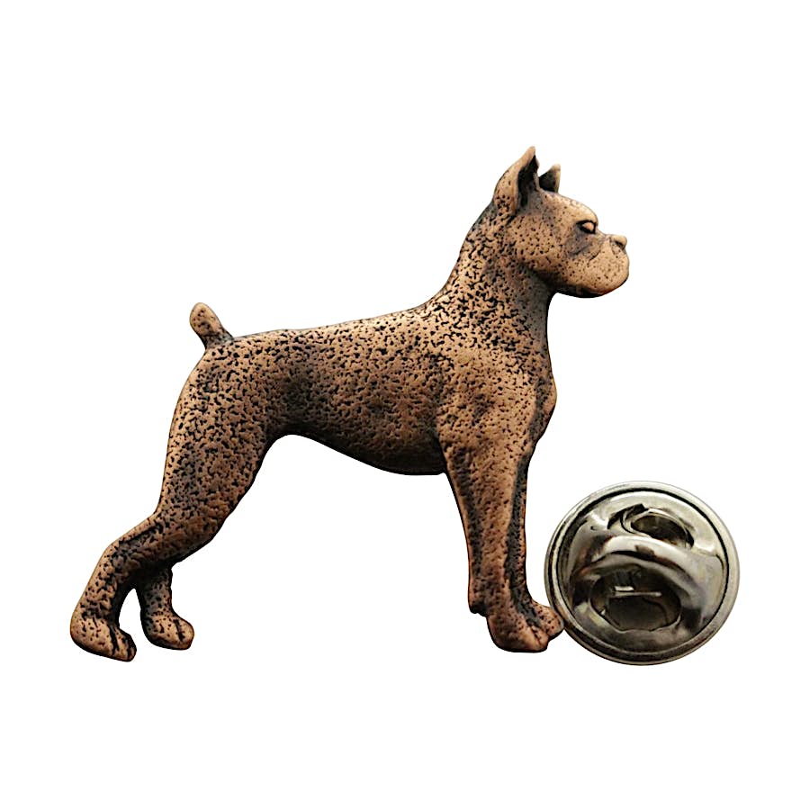 Boxer Pin ~ Antiqued Copper ~ Lapel Pin ~ Sarah's Treats & Treasures