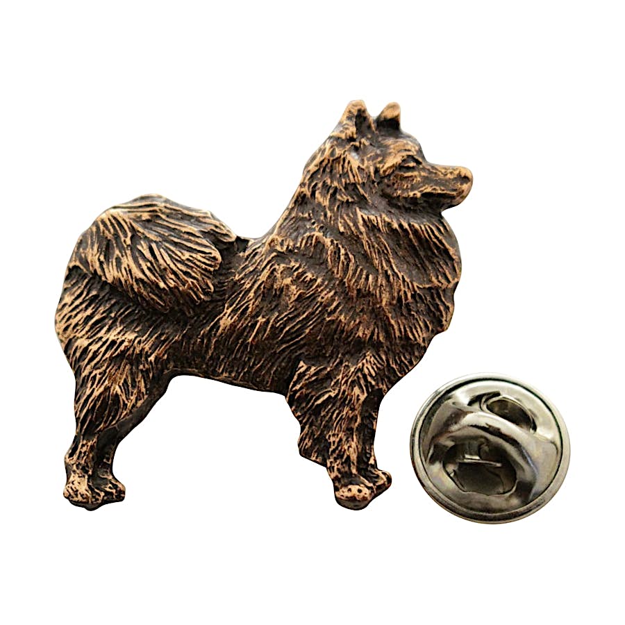 American Eskimo Pin ~ Antiqued Copper ~ Lapel Pin ~ Sarah's Treats & Treasures