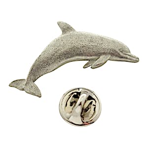 Dolphin Pin ~ Antiqued Pewter ~ Lapel Pin ~ Sarah's Treats & Treasures