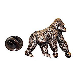 Gorilla Pin ~ Antiqued Copper ~ Lapel Pin ~ Sarah's Treats & Treasures