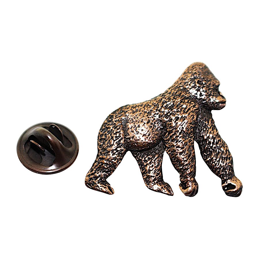 Gorilla Pin ~ Antiqued Copper ~ Lapel Pin ~ Sarah's Treats & Treasures