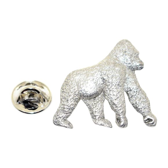 Gorilla Pin ~ Antiqued Pewter ~ Lapel Pin ~ Sarah's Treats & Treasures