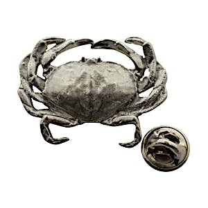 Dungeness Crab Pin ~ Antiqued Pewter ~ Lapel Pin ~ Sarah's Treats & Treasures