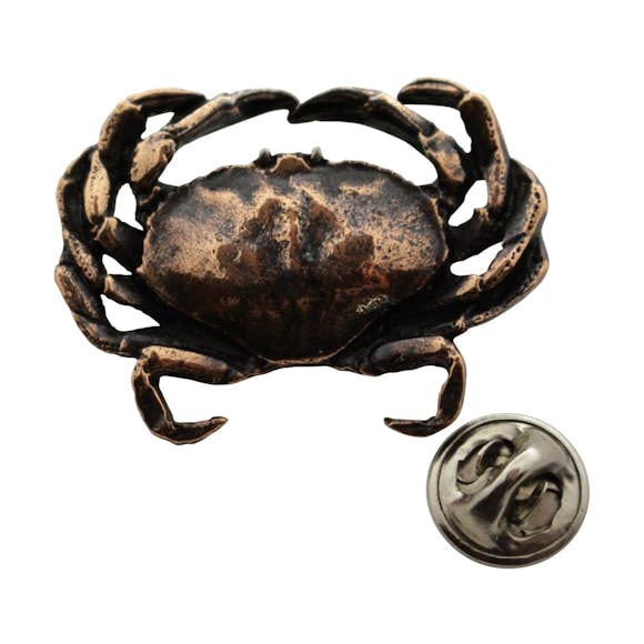Dungeness Crab Pin ~ Antiqued Copper ~ Lapel Pin ~ Sarah's Treats & Treasures