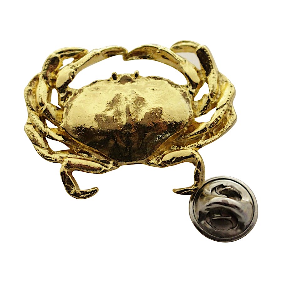 Dungeness Crab Pin ~ 24K Gold ~ Lapel Pin ~ Sarah's Treats & Treasures