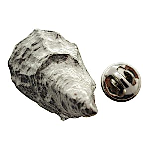 Oyster Shell Pin ~ Antiqued Pewter ~ Lapel Pin ~ Sarah's Treats & Treasures