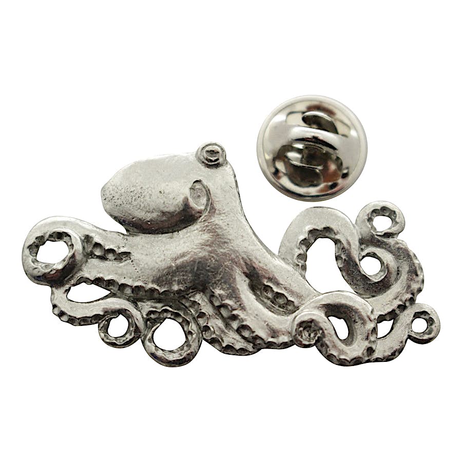 Octopus Pin ~ Antiqued Pewter ~ Lapel Pin ~ Sarah's Treats & Treasures
