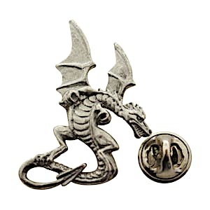 Medieval Dragon Pin ~ Antiqued Pewter ~ Lapel Pin ~ Sarah's Treats & Treasures