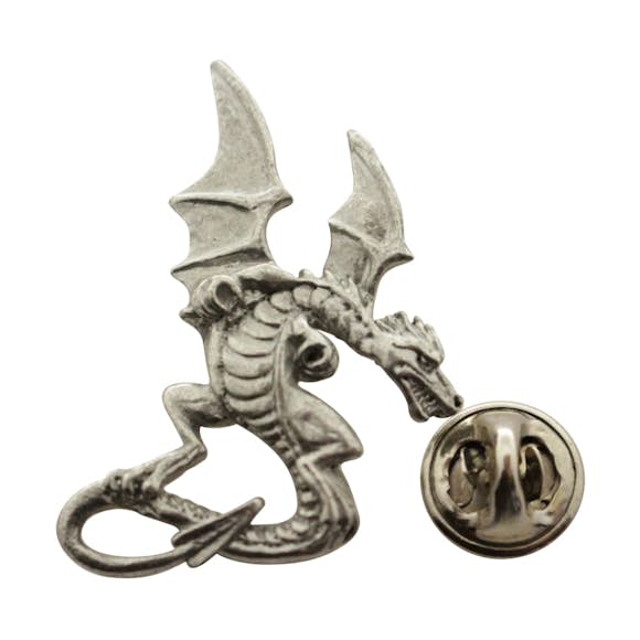 Medieval Dragon Pin ~ Antiqued Pewter ~ Lapel Pin ~ Sarah's Treats & Treasures