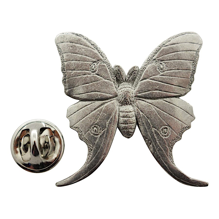 Luna Moth Pin ~ Antiqued Pewter ~ Lapel Pin ~ Sarah's Treats & Treasures