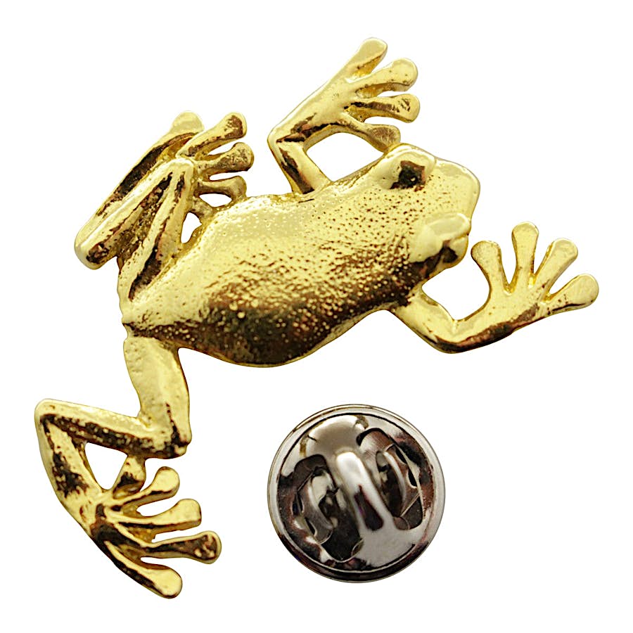 Climbing Tree Frog Pin ~ 24K Gold ~ Lapel Pin ~ 24K Gold Lapel Pin ~ Sarah's Treats & Treasures