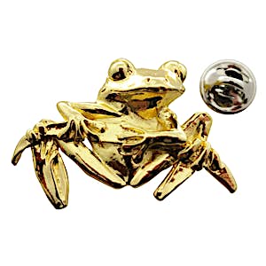 Tree Frog Pin ~ 24K Gold ~ Lapel Pin ~ 24K Gold Lapel Pin ~ Sarah's Treats & Treasures