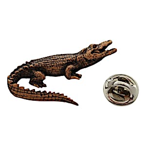 Alligator Reptile Pin ~ Antiqued Copper ~ Lapel Pin ~ Sarah's Treats & Treasures