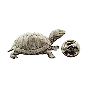 Box Turtle Pin ~ Antiqued Pewter ~ Lapel Pin ~ Sarah's Treats & Treasures