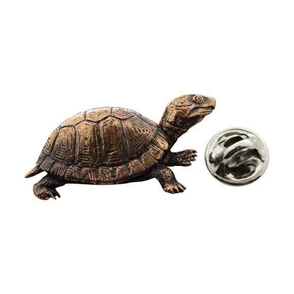 Box Turtle Pin ~ Antiqued Copper ~ Lapel Pin ~ Sarah's Treats & Treasures