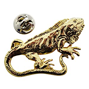 Iguana Pin ~ 24K Gold ~ Lapel Pin ~ 24K Gold Lapel Pin ~ Sarah's Treats & Treasures