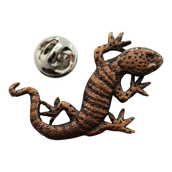 Gecko Pin ~ Antiqued Copper ~ Lapel Pin ~ Sarah's Treats & Treasures
