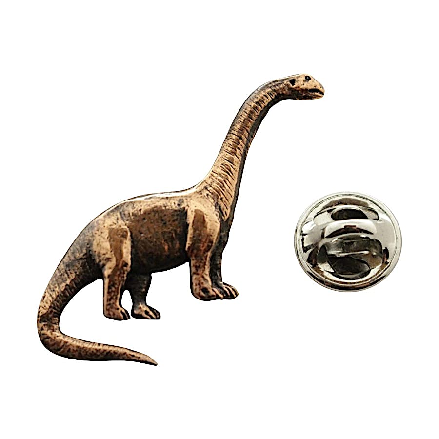 Brontosaurus Dino Pin ~ Antiqued Copper ~ Lapel Pin ~ Sarah's Treats & Treasures