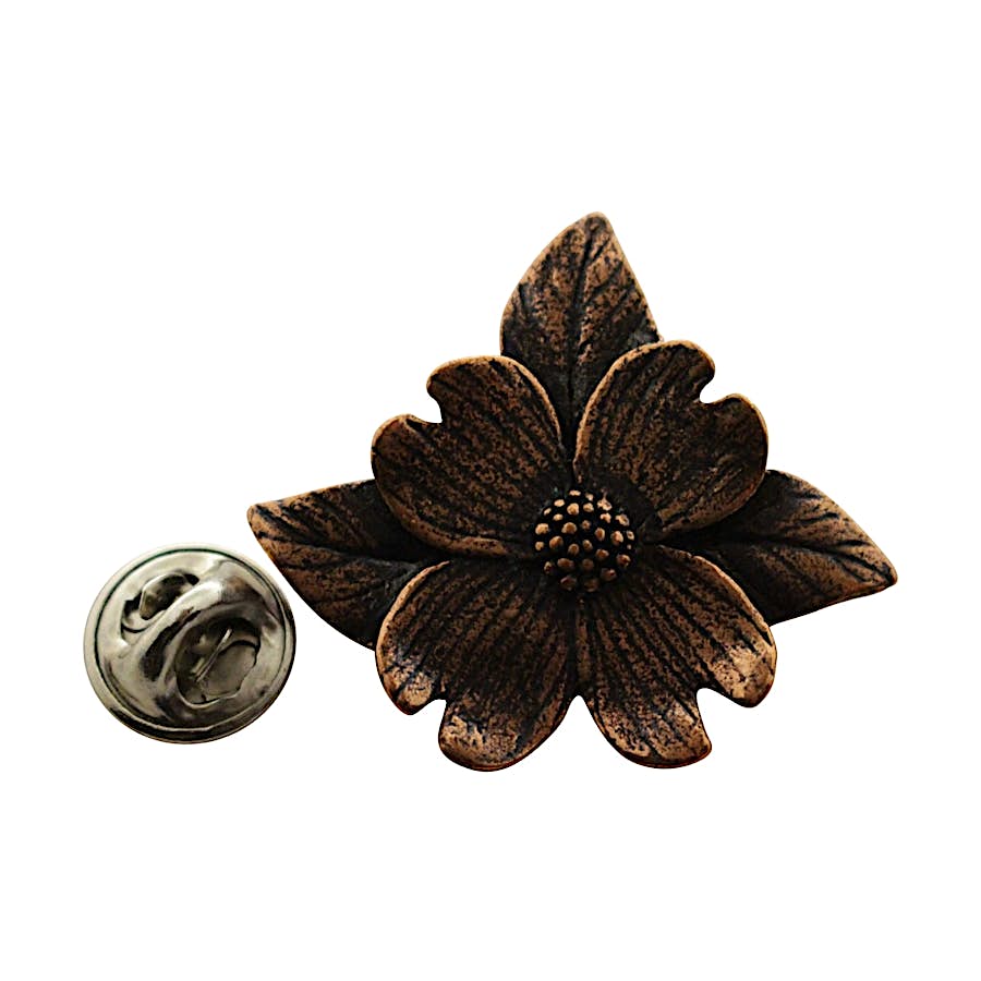 Dogwood Flower Pin ~ Antiqued Copper ~ Lapel Pin ~ Sarah's Treats & Treasures