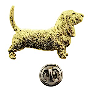 Bassett Hound Pin ~ 24K Gold ~ Lapel Pin ~ Sarah's Treats & Treasures