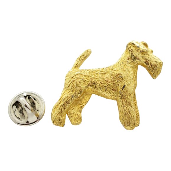 Wire Fox Terrier Pin ~ 24K Gold ~ Lapel Pin ~ 24K Gold Lapel Pin ~ Sarah's Treats & Treasures