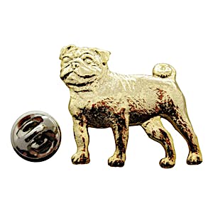 Pug Pin ~ 24K Gold ~ Lapel Pin ~ 24K Gold Lapel Pin ~ Sarah's Treats & Treasures