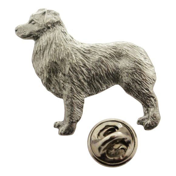 Australian Shepherd or Aussie Shepard Pin ~ Antiqued Pewter ~ Lapel Pin ~ Sarah's Treats & Treasures