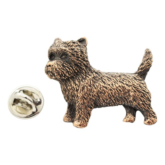 Cairn Terrier Pin ~ Antiqued Copper ~ Lapel Pin ~ Sarah's Treats & Treasures