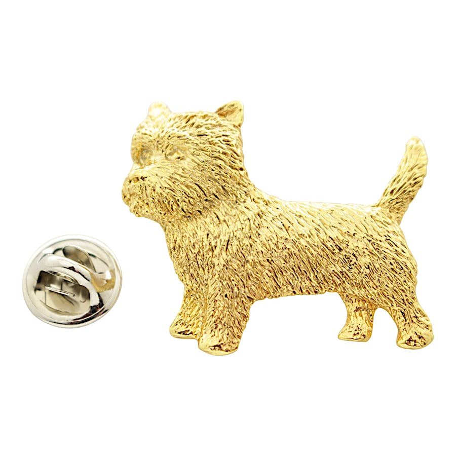 Cairn Terrier Pin ~ 24K Gold ~ Lapel Pin ~ 24K Gold Lapel Pin ~ Sarah's Treats & Treasures