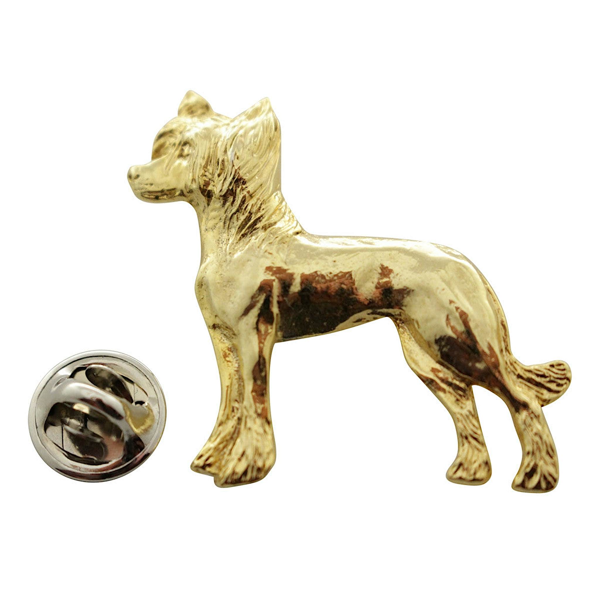 Chinese Crested Pin ~ 24K Gold ~ Lapel Pin ~ 24K Gold Lapel Pin ~ Sarah's Treats & Treasures