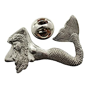Mermaid Pin ~ Antiqued Pewter ~ Lapel Pin ~ Sarah's Treats & Treasures