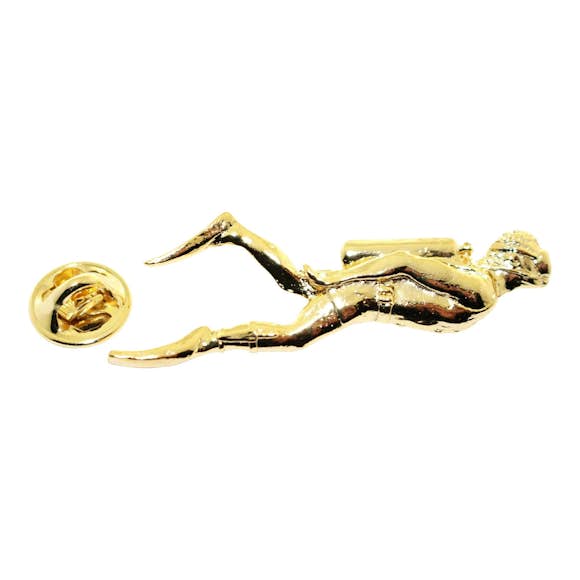 Scuba Diver Pin ~ 24K Gold ~ Lapel Pin ~ 24K Gold Lapel Pin ~ Sarah's Treats & Treasures