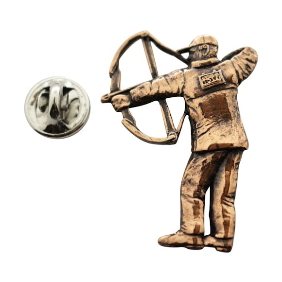 Compound Bow Hunter Pin ~ Antiqued Copper ~ Lapel Pin ~ Sarah's Treats & Treasures