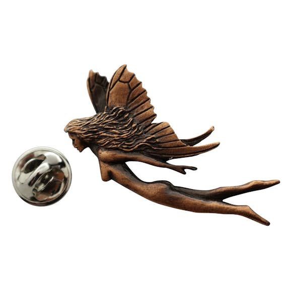 Fairy Pin ~ Antiqued Copper ~ Lapel Pin ~ Sarah's Treats & Treasures